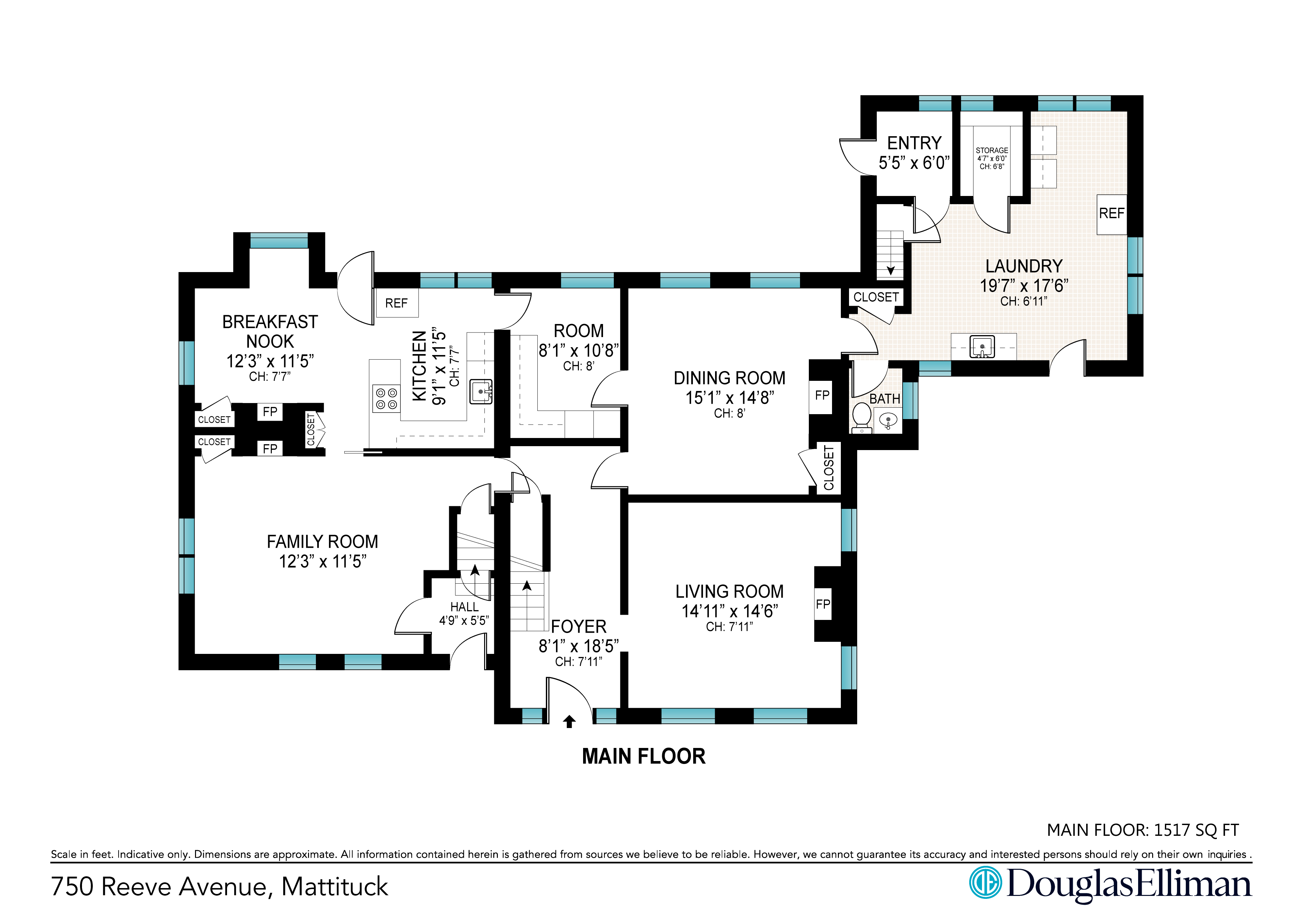 Main floor plan — 1,517 sq ft