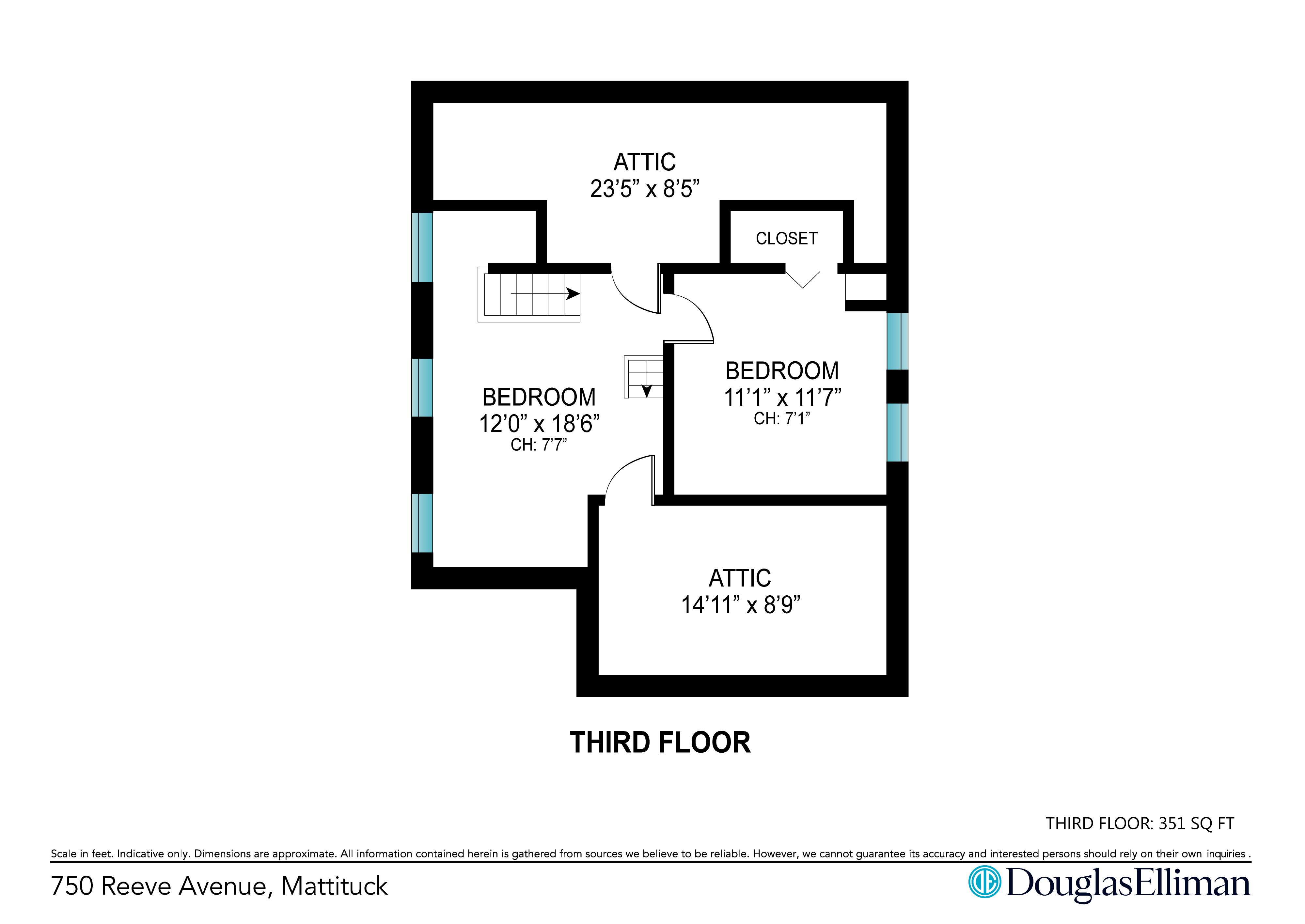 Third floor plan — 351 sq ft
