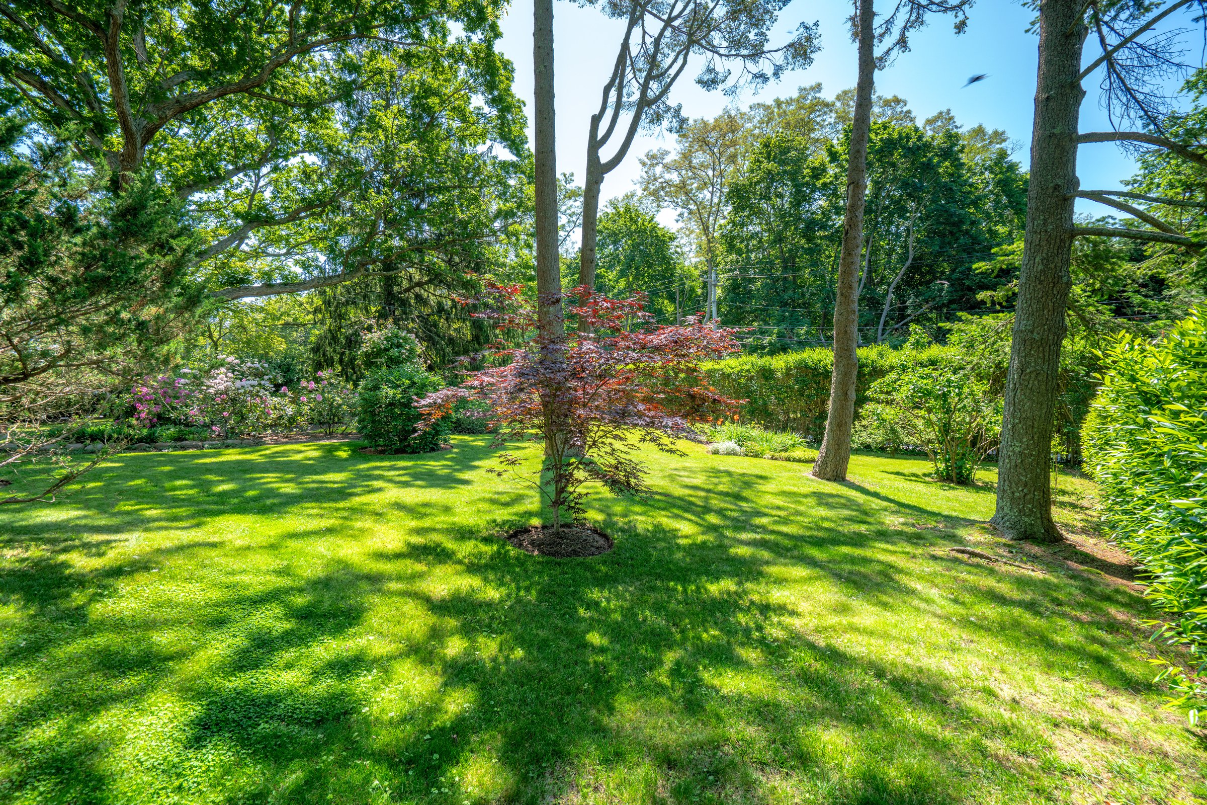 The front facade in autumn