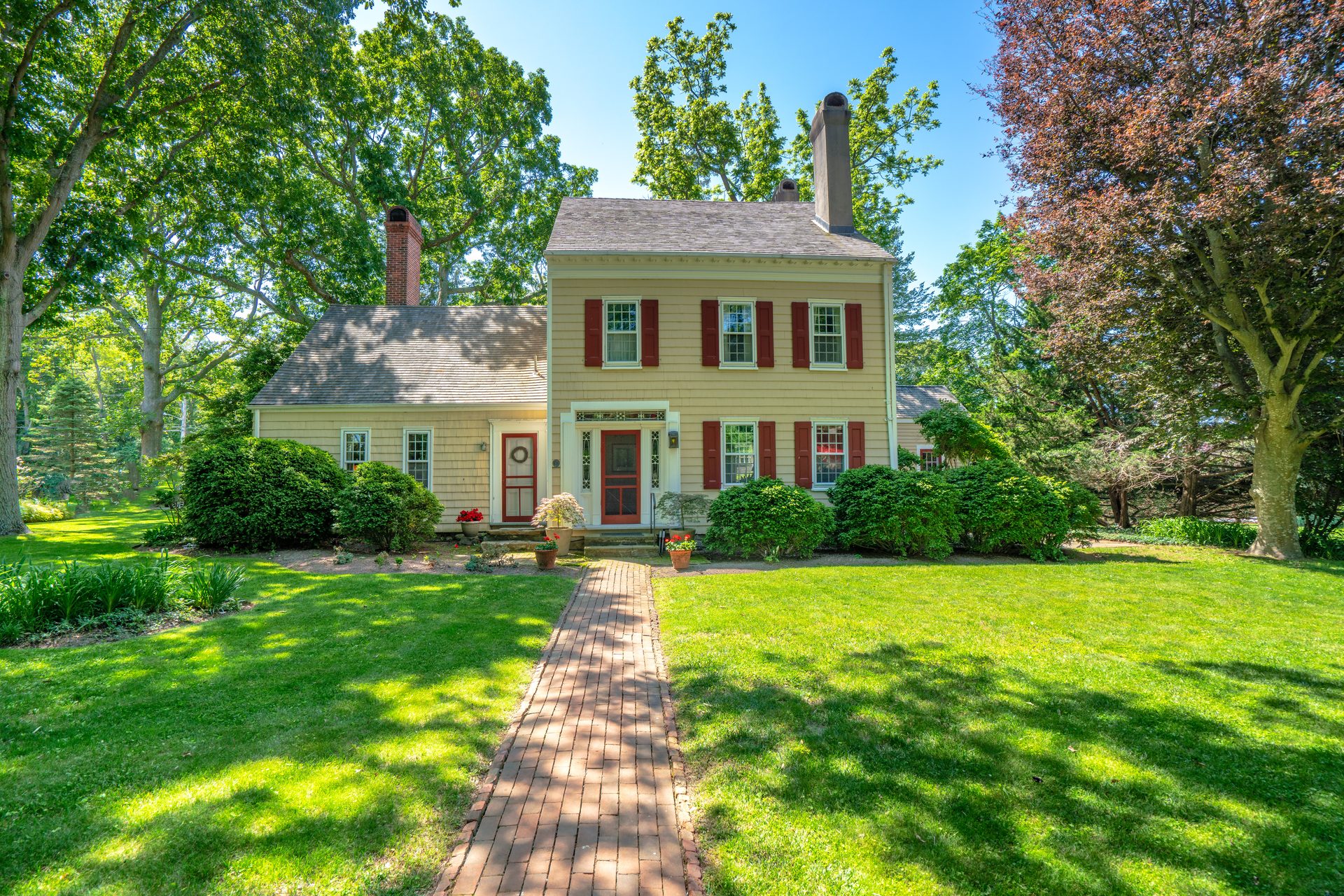 Rear of house with mature plantings