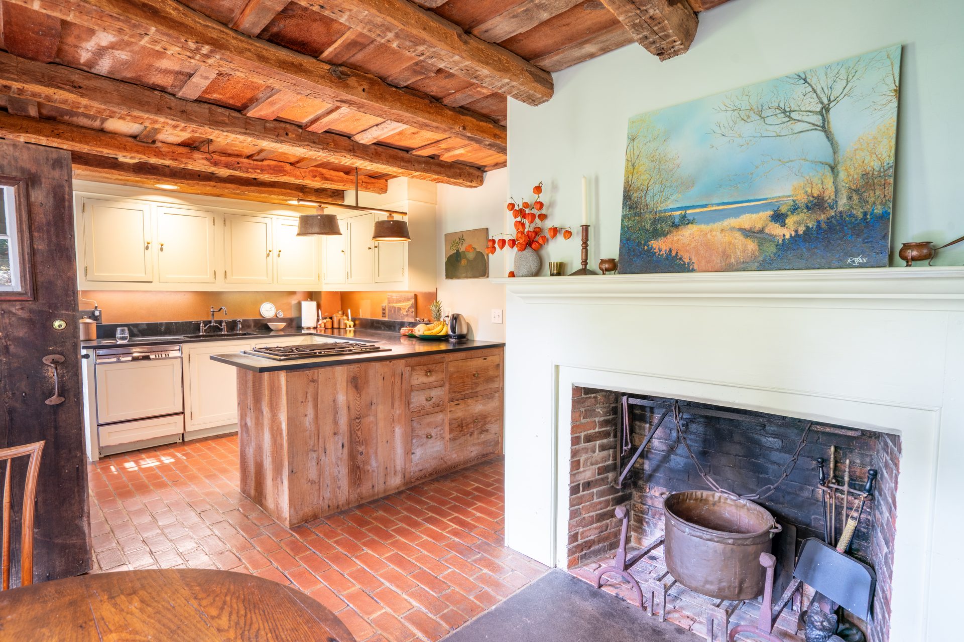Kitchen with brick beehive oven
