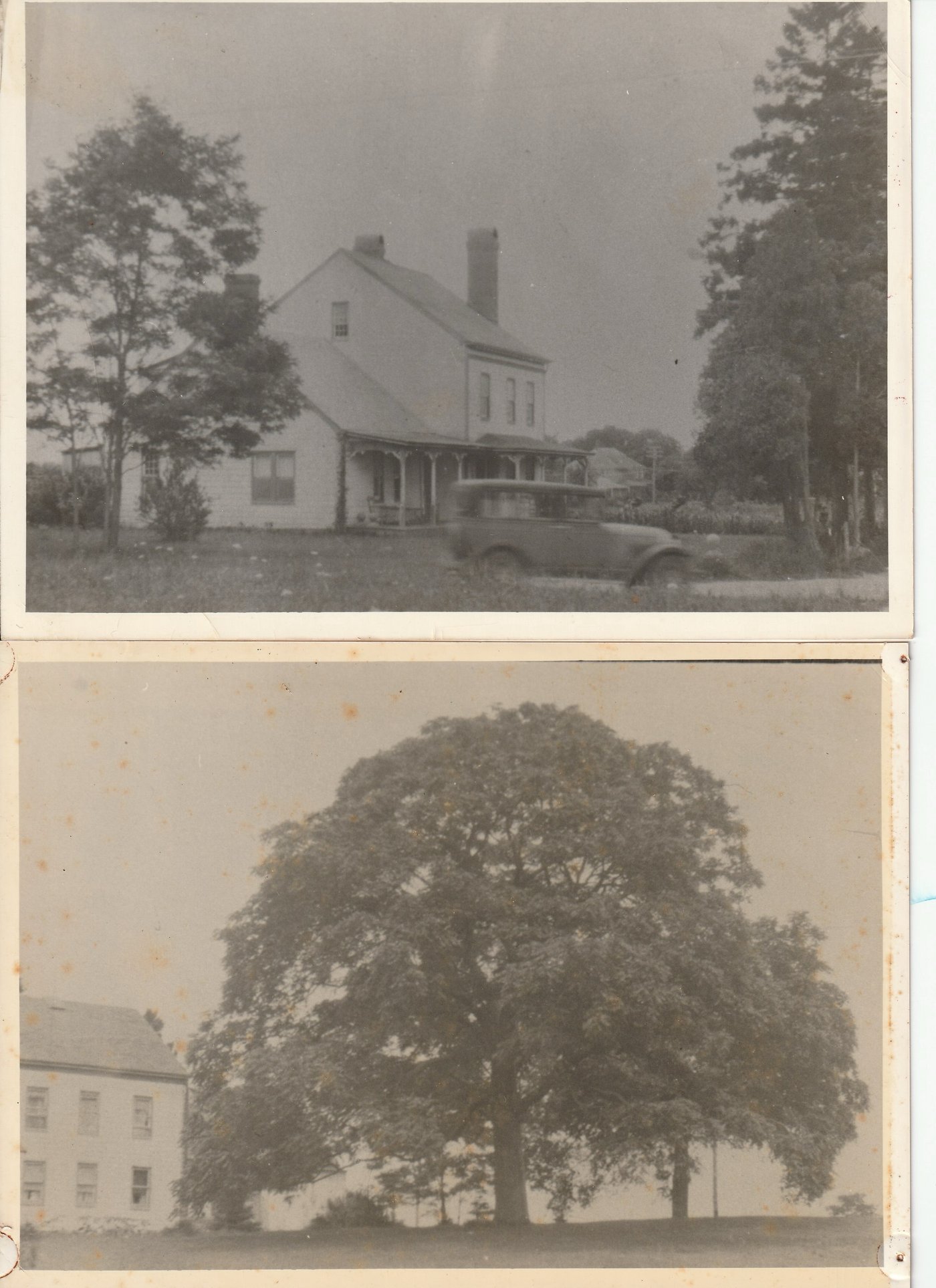 House with vintage automobile, c.1920s–30s