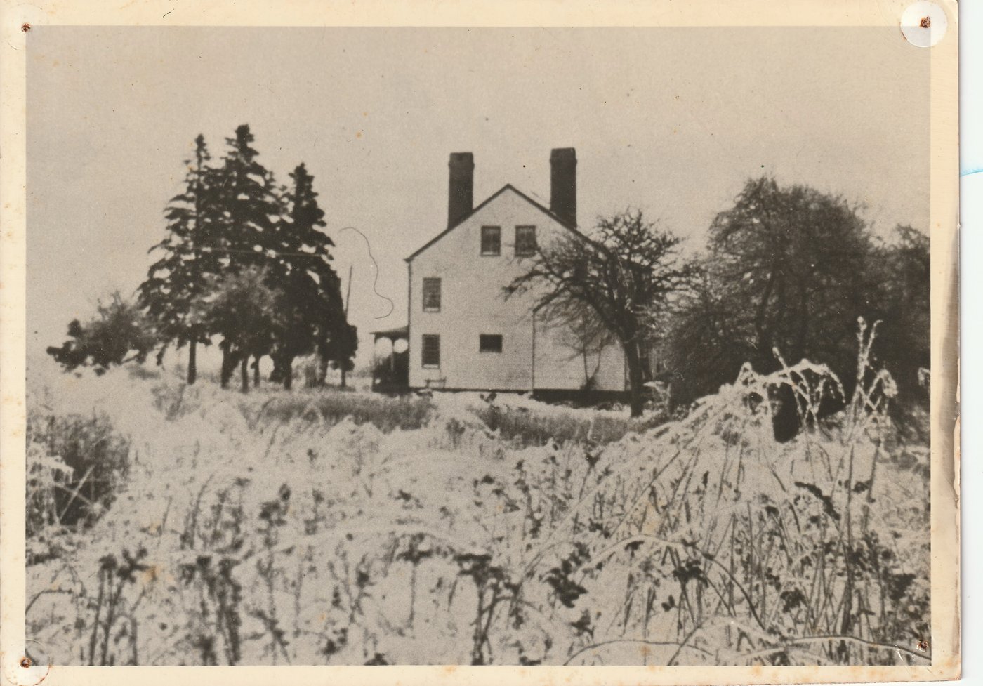 The Reeve-Pim house in winter, early 1900s