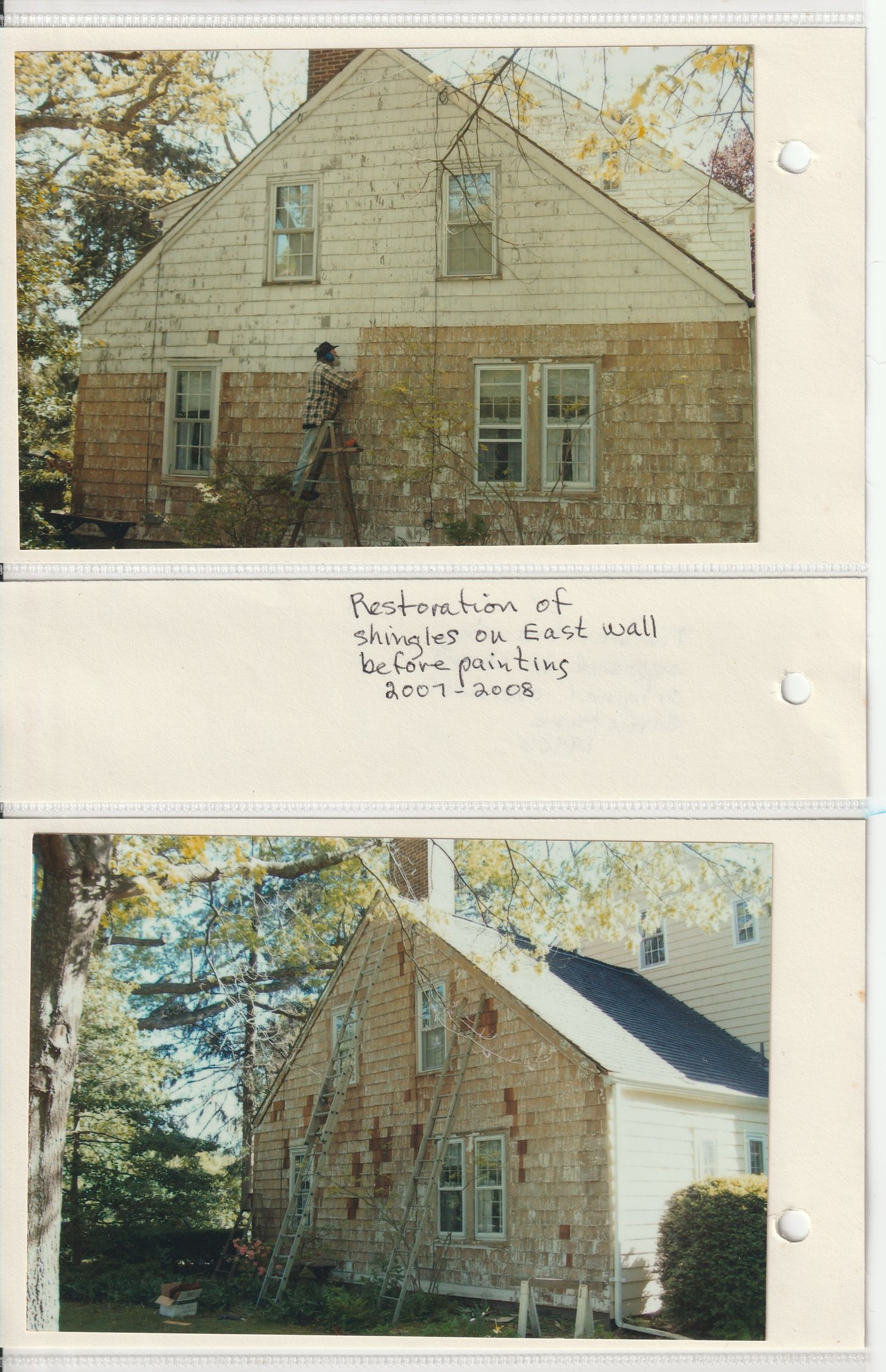 Restoration of east-wall shingles, 2007–2008